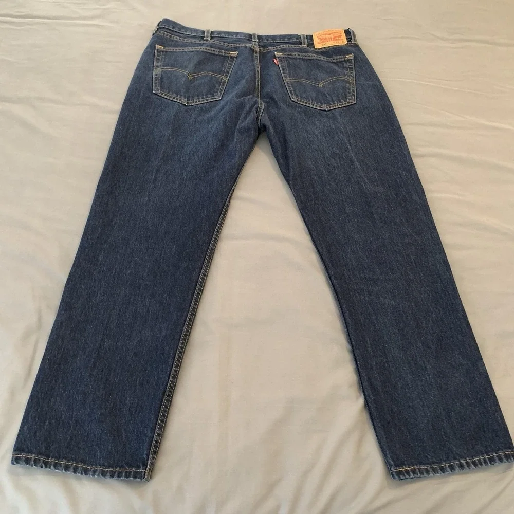 Levis‎ 505 Jeans Mens 40x30 Blue Dark Wash Regular Straight Leg Denim Pants